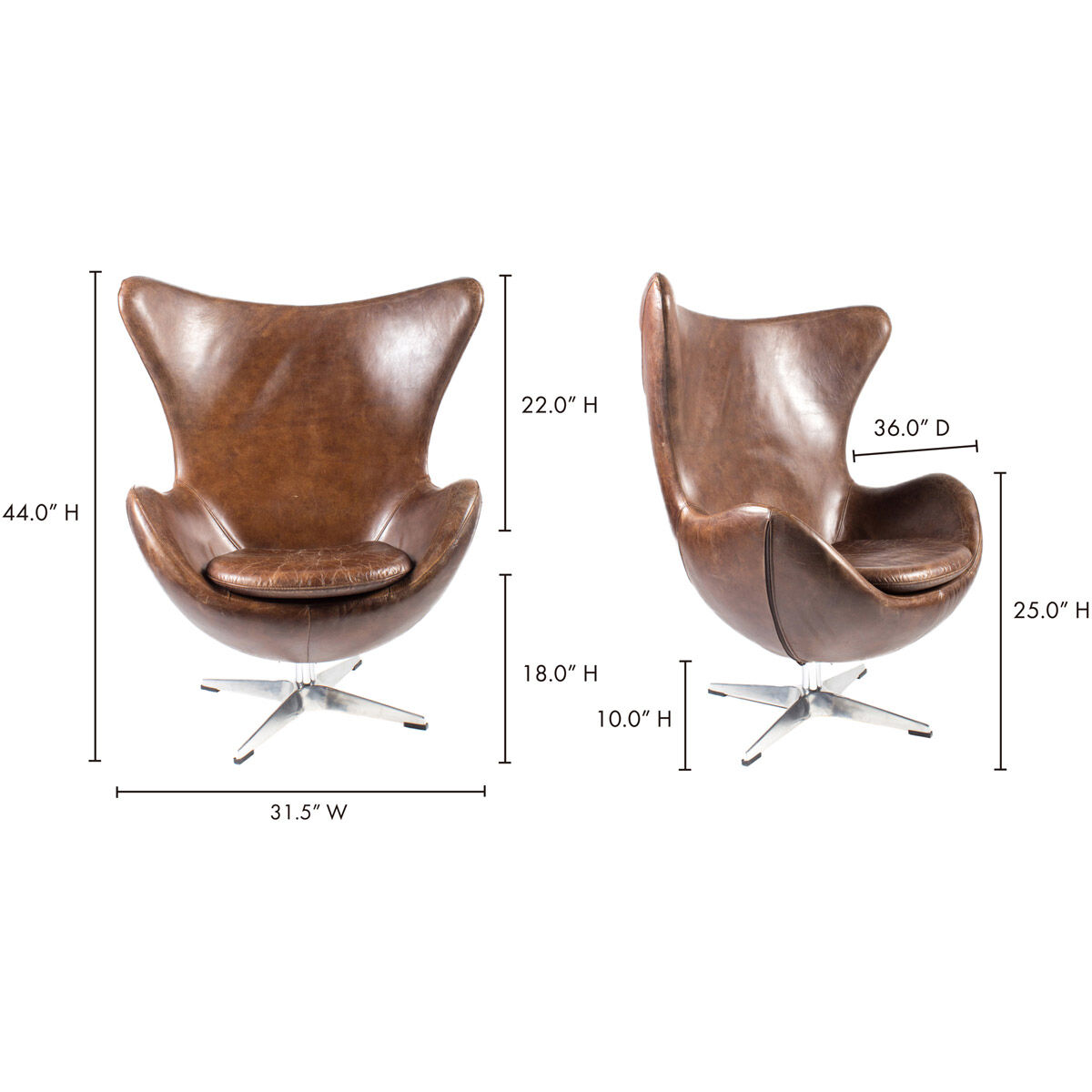 St Anne Brown Swivel Club Chair