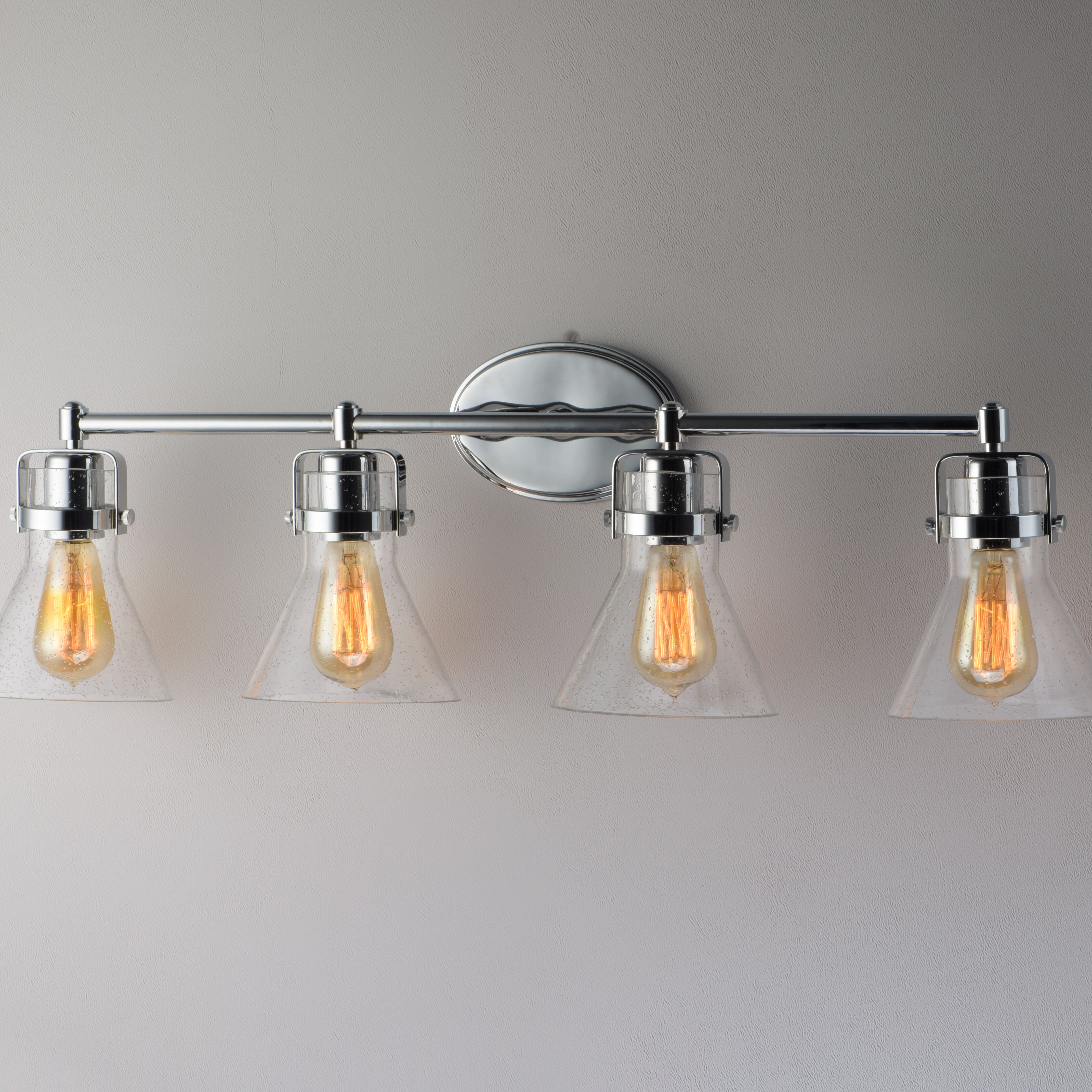 Seafarer 4 Light 33 inch Polished Chrome Bath Vanity Wall Light in Without Bulb