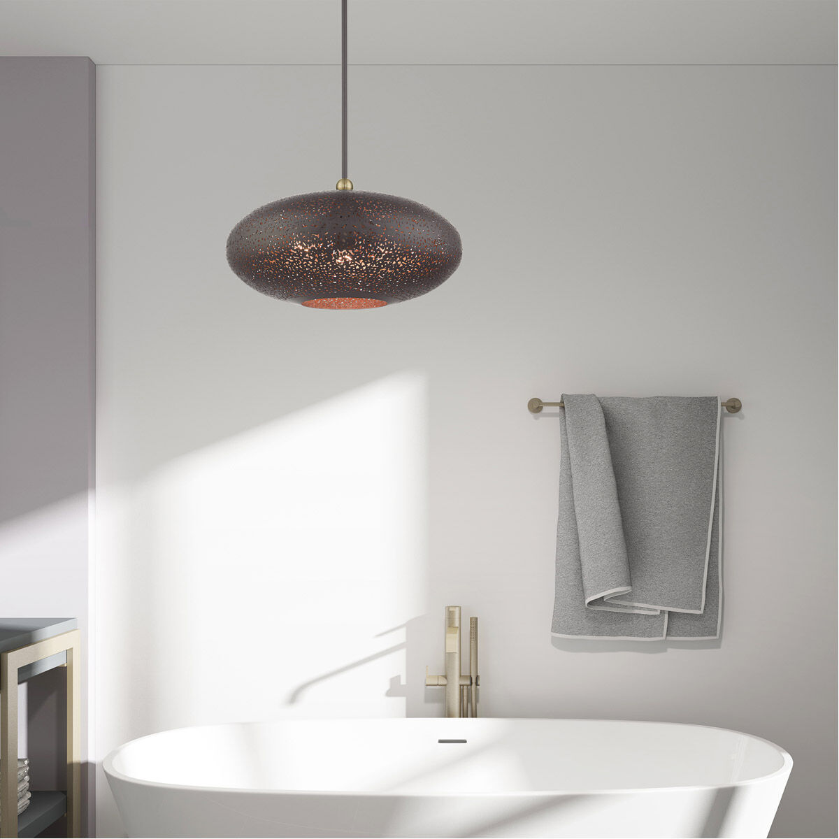 Charlton 3 Light 20 inch Bronze with Antique Brass Accents Pendant Ceiling Light