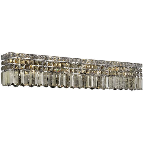 Maxime 7 Light 30 inch Chrome Vanity Light Wall Light in Golden Teak, Royal Cut