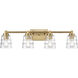 Pulsate 4 Light 30.25 inch Satin Brass Vanity Light Wall Light