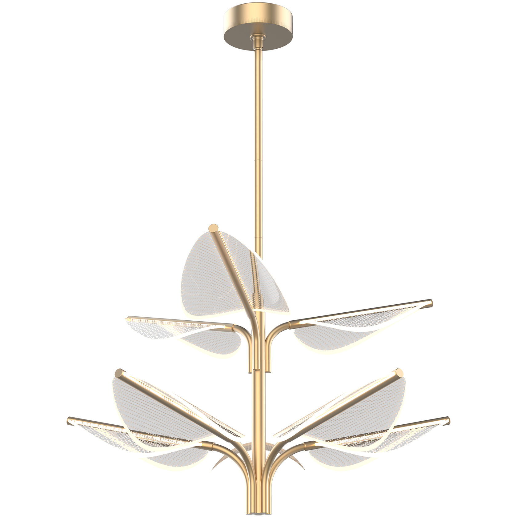 Flora Pendant Ceiling Light in Natural Brass