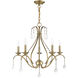 Caterina 5 Light 24 inch Antique Brass with Clear Crystals Chandelier Ceiling Light