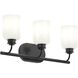 Reines 3 Light 22.75 inch Matte Black Bath Vanity Wall Light