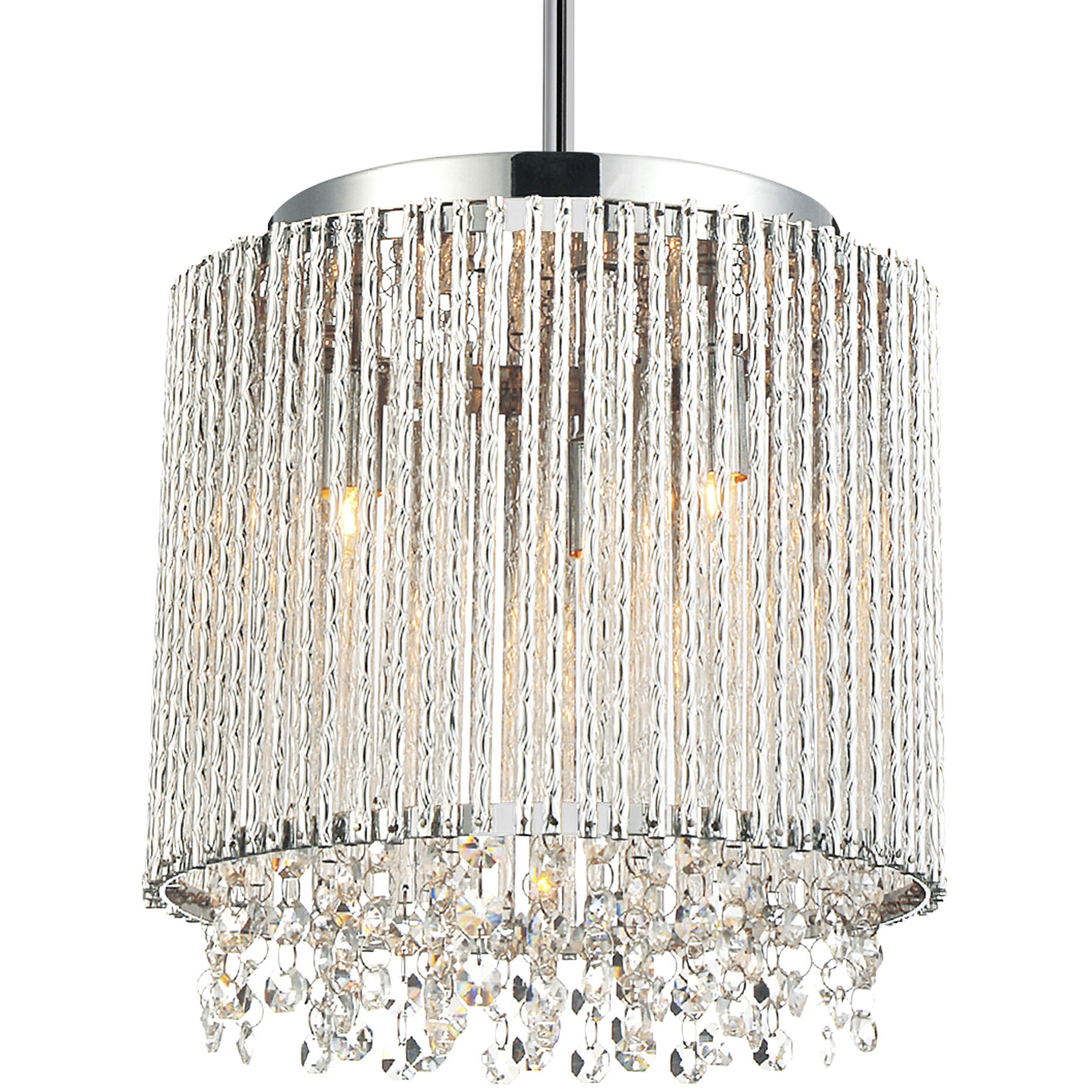 Claire 3 Light 10 inch Chrome Drum Shade Mini Pendant Ceiling Light
