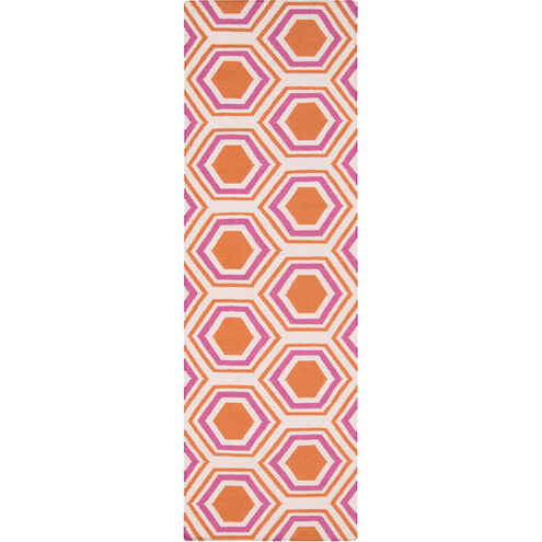 Fallon 96 X 30 inch Burnt Orange, Bright Purple, Cream Rug