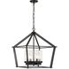 Evanston 4 Light 20 inch Matte Black Indoor Outdoor Pendant Ceiling Light