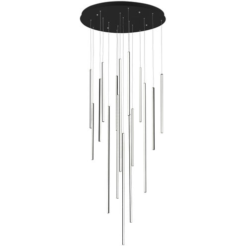 Chute LED 31.5 inch Black Multi-Pendant Ceiling Light
