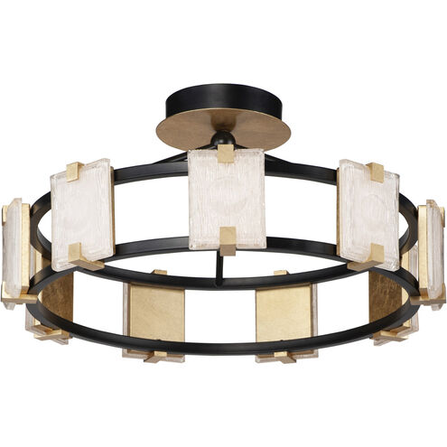 Radiant LED 27 inch Black/Gold Leaf Flush Mount Ceiling Light