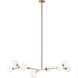 Rami 8 Light 54.88 inch Aged Gold Brass Chandelier Ceiling Light in Aged Gold Brass and Opal Glass