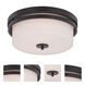 Parallel 3 Light 15 inch Aged Bronze Flush Mount Ceiling Light