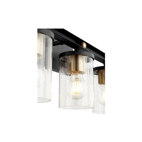 Empire 3 Light 21 inch Noir with Aged Brass Vanity Light Wall Light