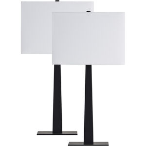 Candace 26 inch 100.00 watt Matte Black Table Lamps Portable Light, Set of 2