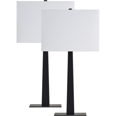 Candace 26 inch 100 watt Matte Black Table Lamps Portable Light, Set of 2