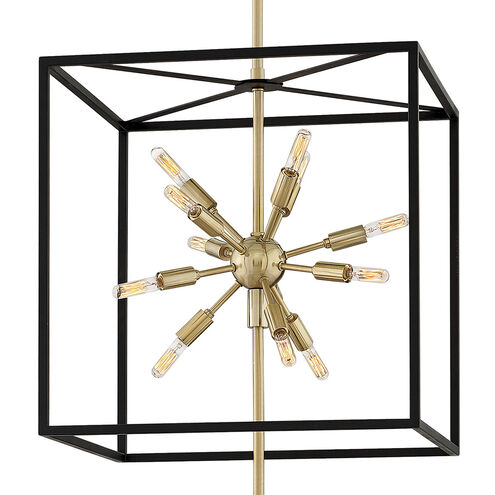 Lisa McDennon Aros 24 Light 20 inch Black with Warm Brass Indoor Chandelier Ceiling Light