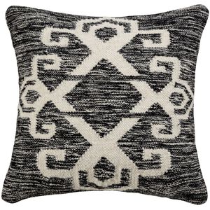 Sangwa 20 X 5.5 inch Distressed Black with White Pillow, 20X20