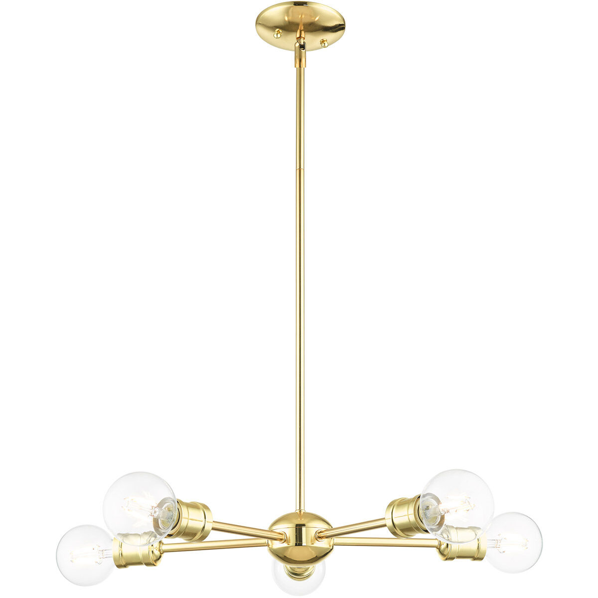 Lansdale 5 Light 19 inch Polished Brass Chandelier Ceiling Light
