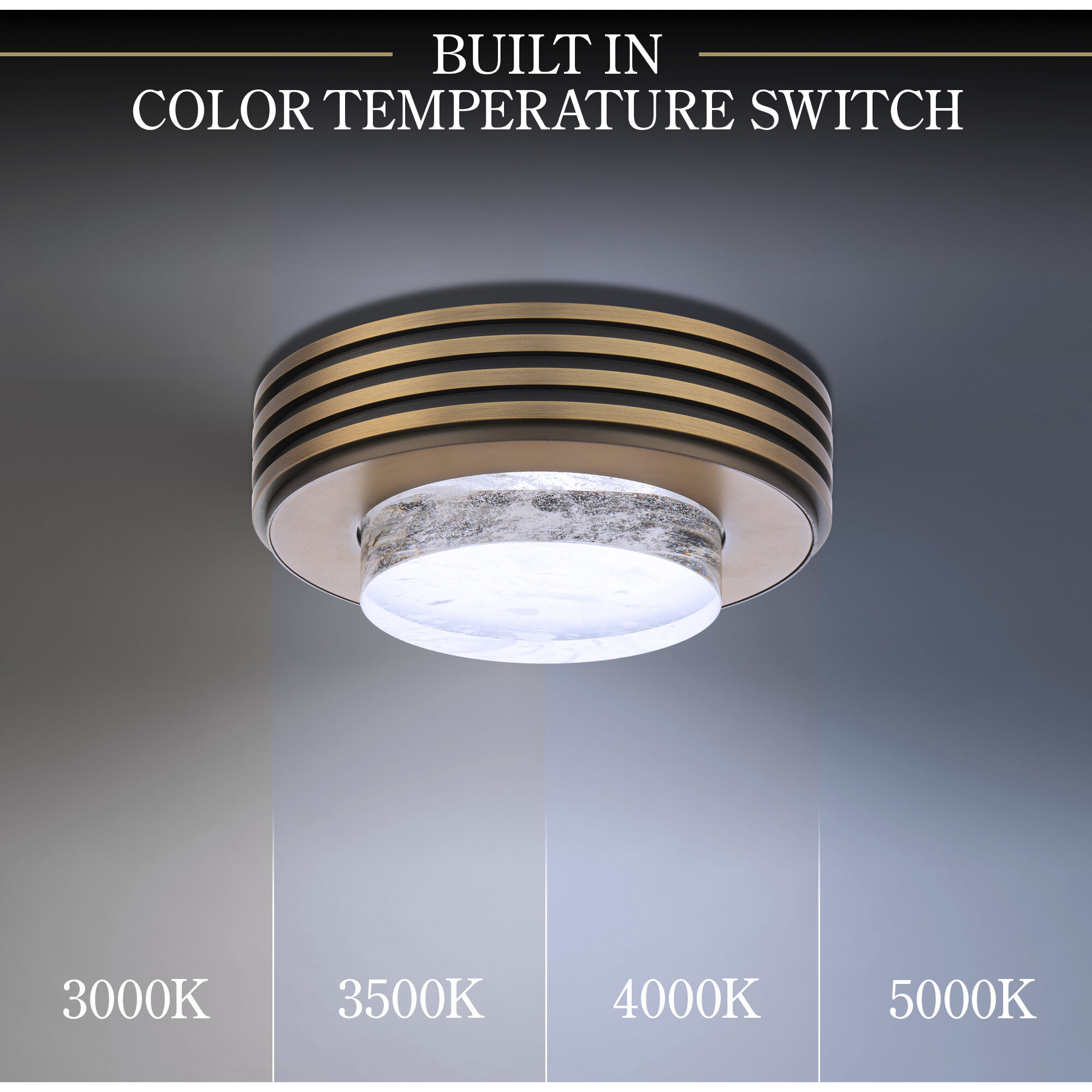 Beyond Zircle LED 8 inch Aged Brass Flush Mount Ceiling Light