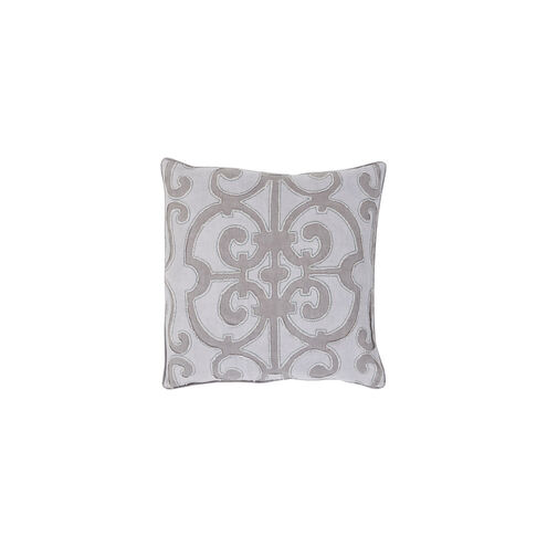 Amelia 20 X 20 inch Medium Gray and Lavender Throw Pillow