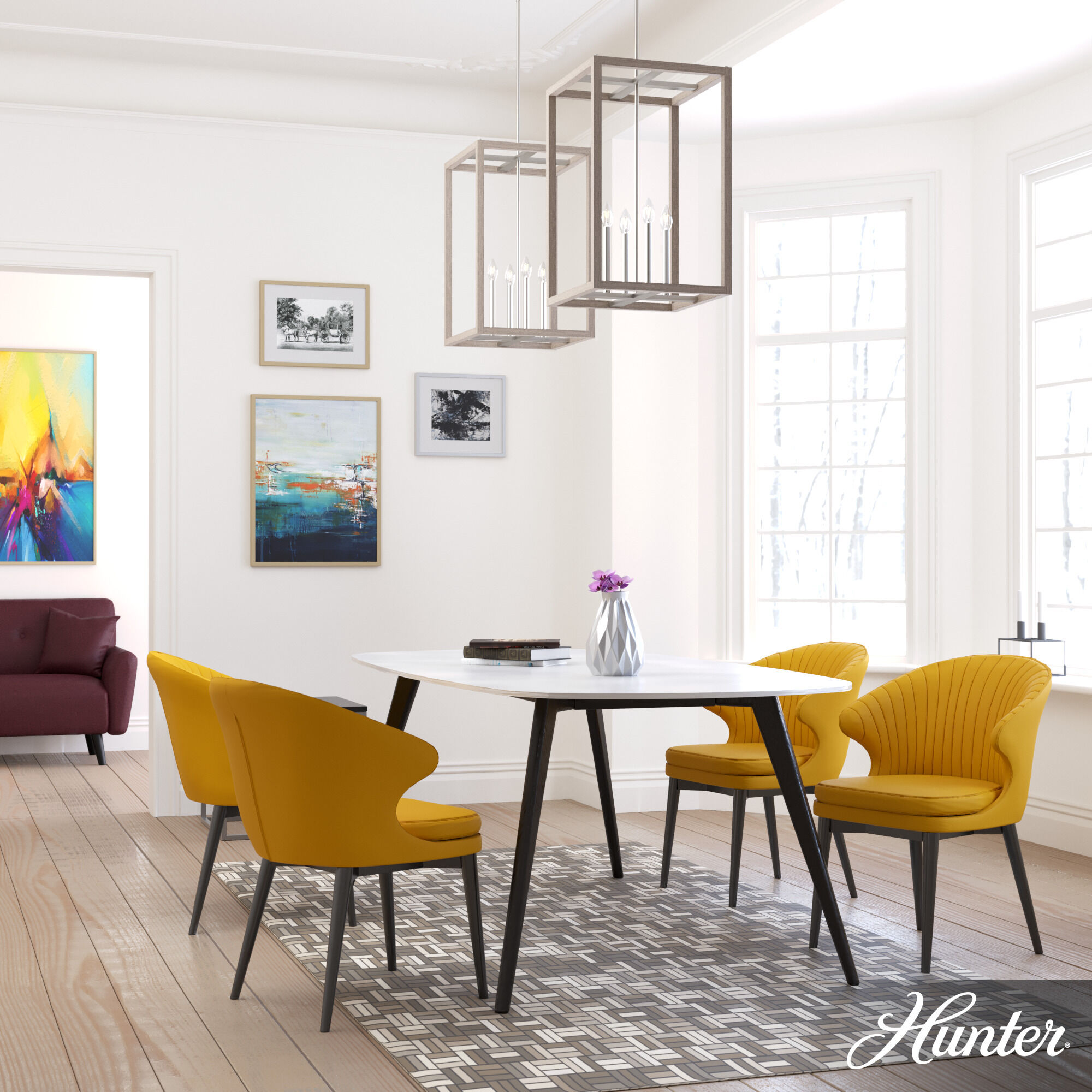 Squire Manor 4 Light 18 inch Brushed Nickel Pendant Ceiling Light