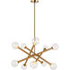 Matchstix 10 Light 31.25 inch Aged Gold Brass Pendant Ceiling Light in Aged Gold Brass and Clear