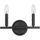 Sawyer 2 Light 12 inch Matte Black Vanity Light Wall Light