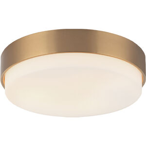 Quintz LED 14.5 inch Aged Gold Brass Flush Mount Ceiling Light