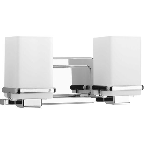 Metric 2 Light 13 inch Polished Chrome Bath Vanity Wall Light, Design Series