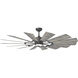 Prairie 62 inch Aged Pewter with Distressed Grey Weathered Oak Blades Ceiling Fan