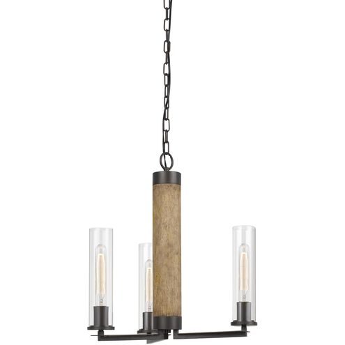 Silverton 3 Light 20 inch Dark Bronze and Wood Chandelier Ceiling Light