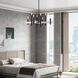 Denmark 8 Light 28 inch Black with Brushed Nickel Accents Chandelier Ceiling Light