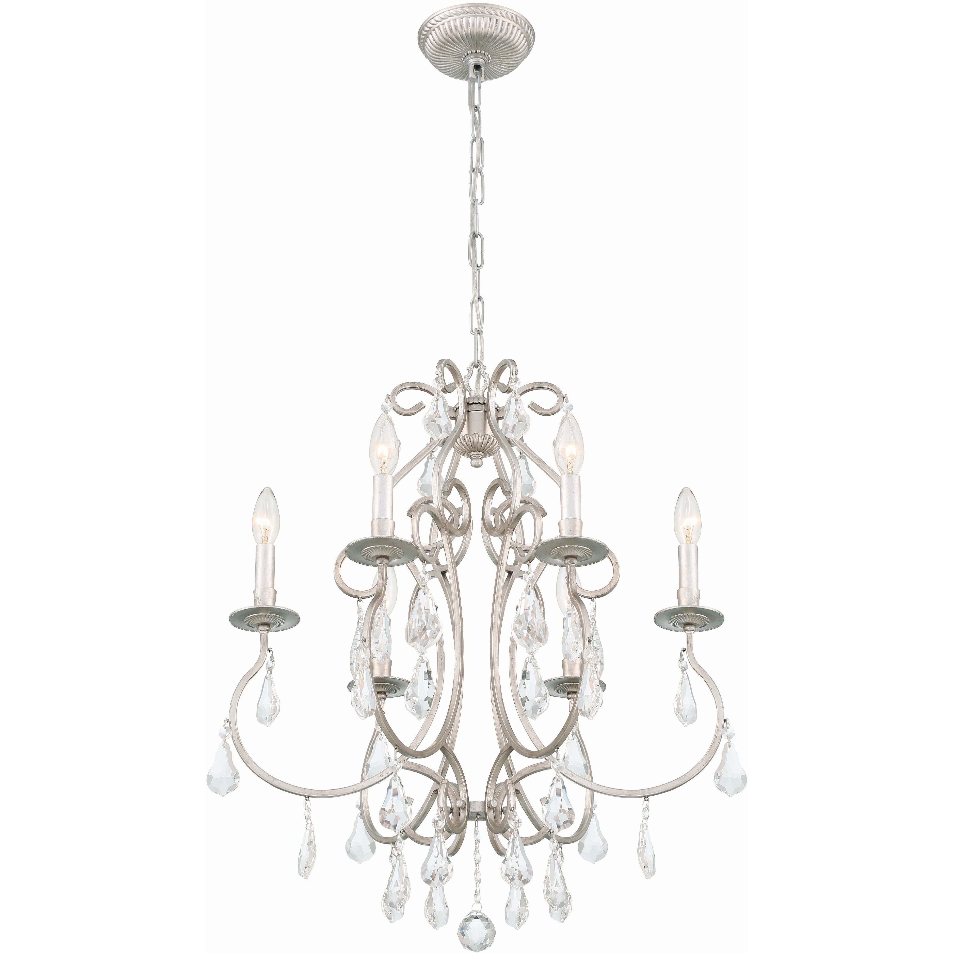 Ashton 6 Light 21.5 inch Olde Silver Chandelier Ceiling Light in Clear Swarovski Strass