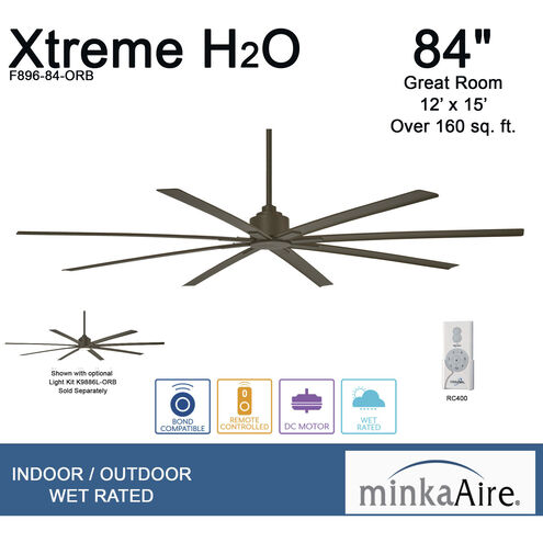 Xtreme H2O 84 inch Oil Rubbed Bronze Outdoor Ceiling Fan