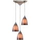 Arco Baleno 3 Light 10 inch Satin Nickel Mini Pendant Ceiling Light in Cocoa