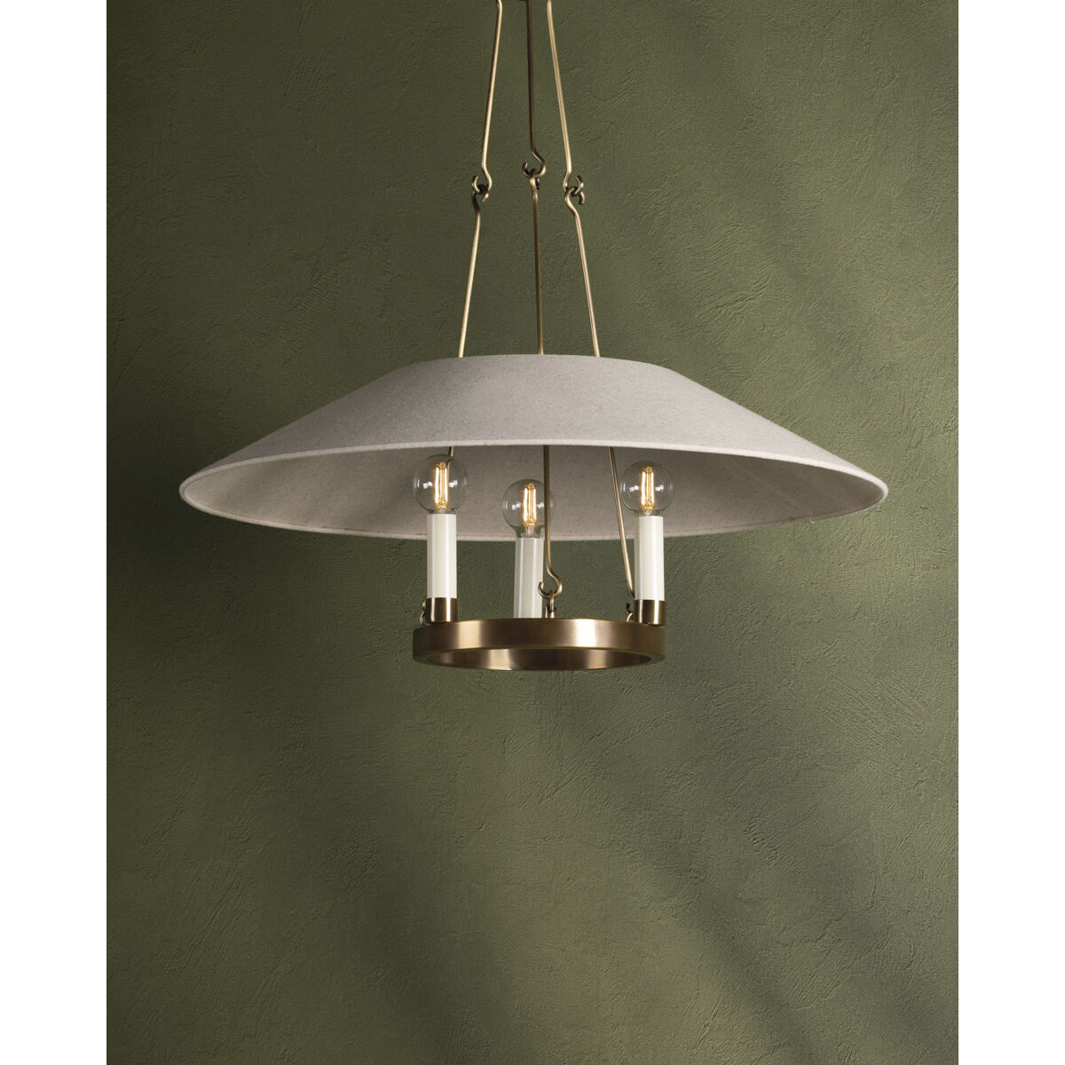 Archive 3 Light 25 inch Patina Brass Chandelier Ceiling Light