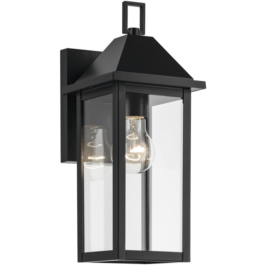 Prin 1 Light 14 inch Black Outdoor Wall Light, Small