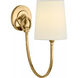 Thomas O'Brien Reed 1 Light 5 inch Hand-Rubbed Antique Brass Single Sconce Wall Light in Linen