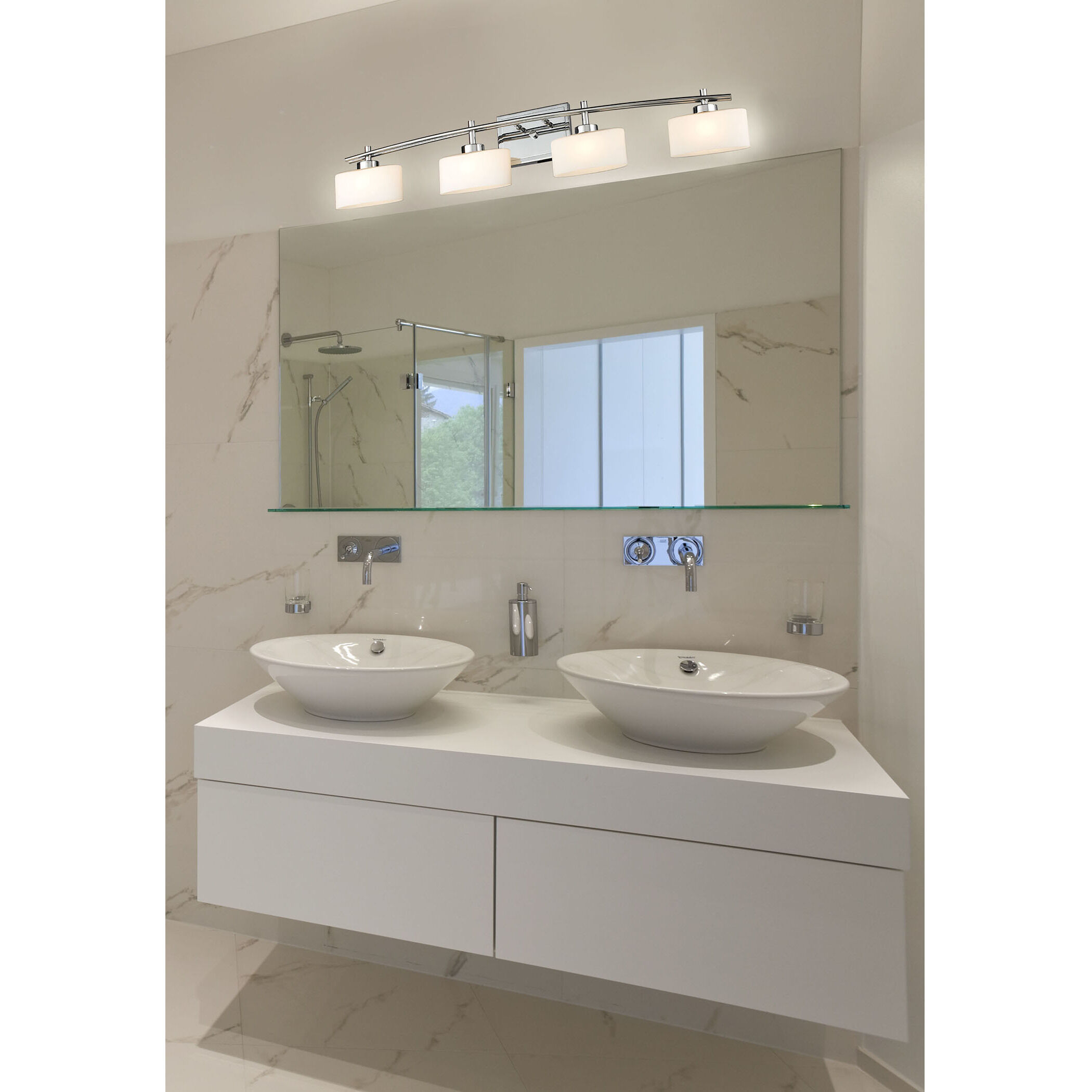 4 light chrome vanity light top