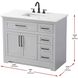 Remington 42 X 35 inch Grey Bathroom Vanity Cabinet