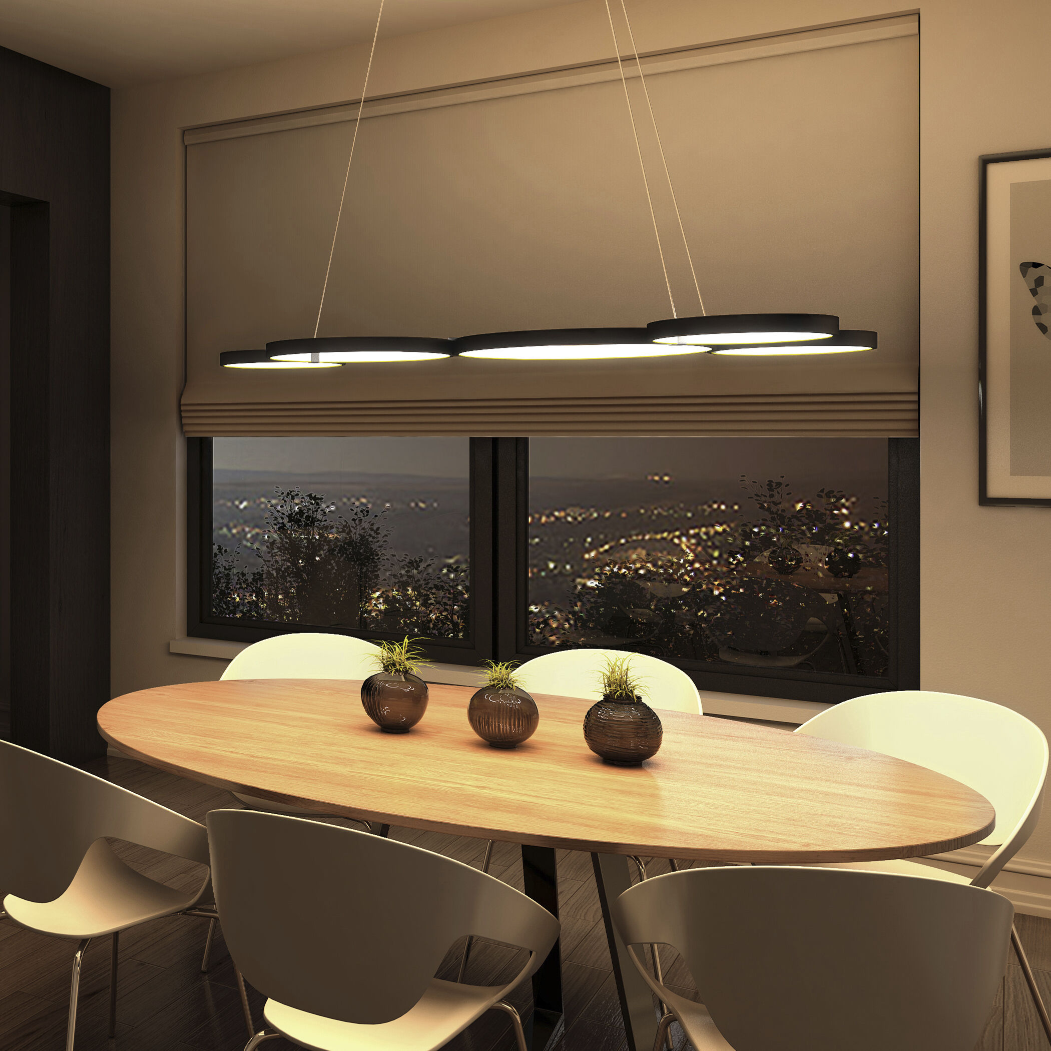 Capella 31.5 inch Black Chandelier Ceiling Light