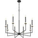 Gaultier 8 Light 35.25 inch Matte Black and Mondern Gold Chandelier Ceiling Light in Matte Black and Modern Gold