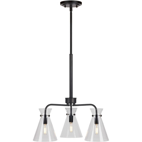 Beaker 3 Light 18 inch Black Chandelier Ceiling Light