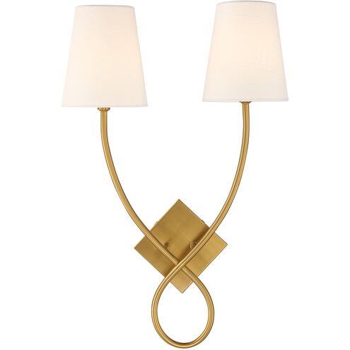 Barclay 2 Light 15.5 inch Warm Brass Wall Sconce Wall Light