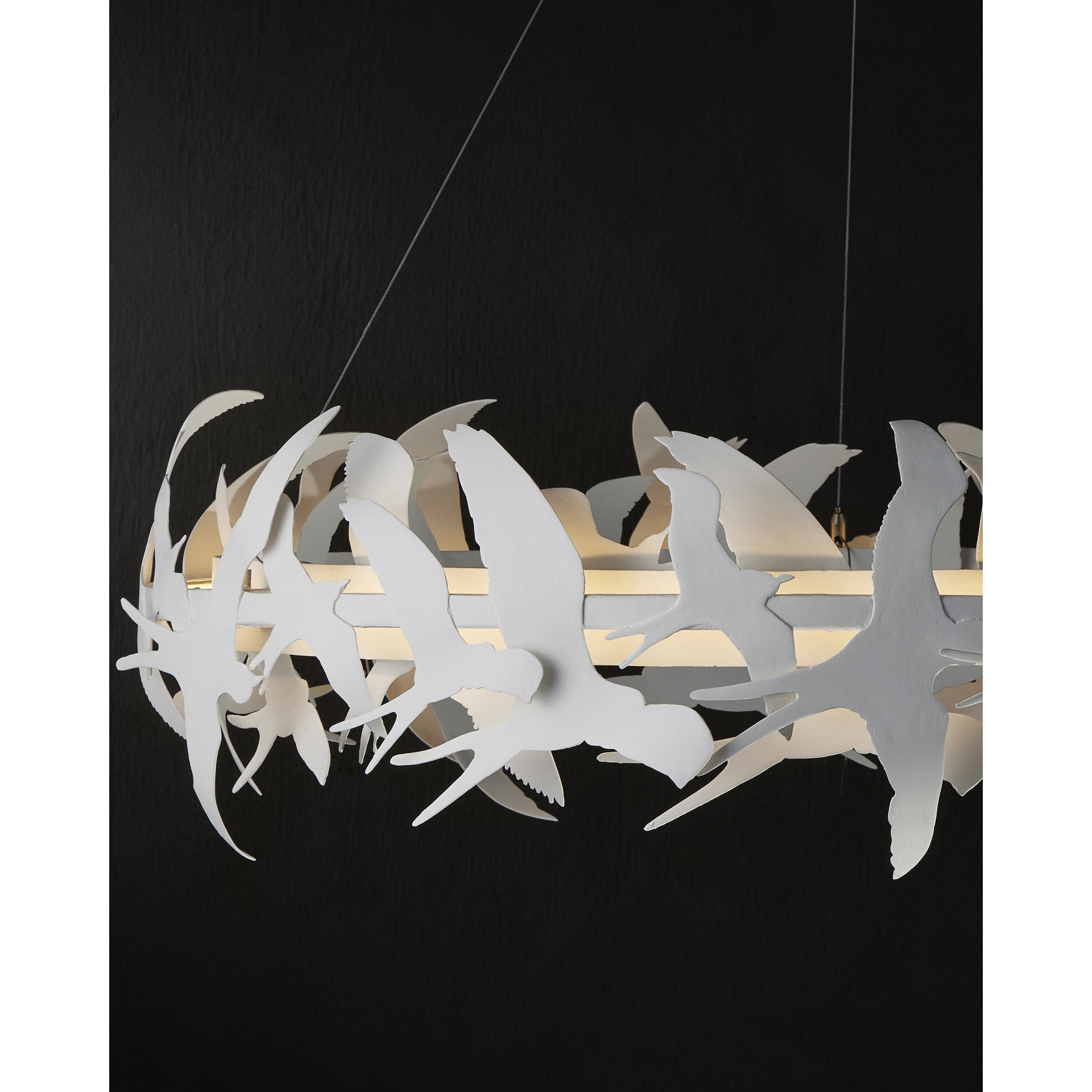 Tijereta LED 40 inch Gesso White Chandelier Ceiling Light, Marjorie Skouras Collection