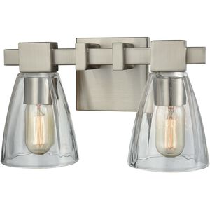 Ensley 2 Light 12 inch Satin Nickel Vanity Light Wall Light