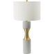 Cylindrical 30 inch 100 watt Gray/Brass Table Lamp Portable Light