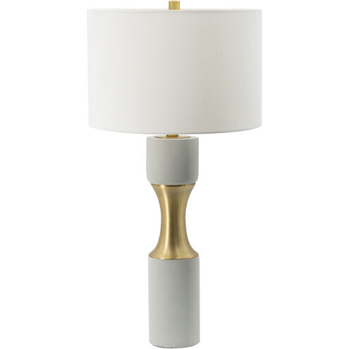 Cylindrical 30 inch 100 watt Gray/Brass Table Lamp Portable Light