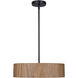 Dexter 3 Light 15.75 inch Black and Wood Pendant Ceiling Light in Faux Wood