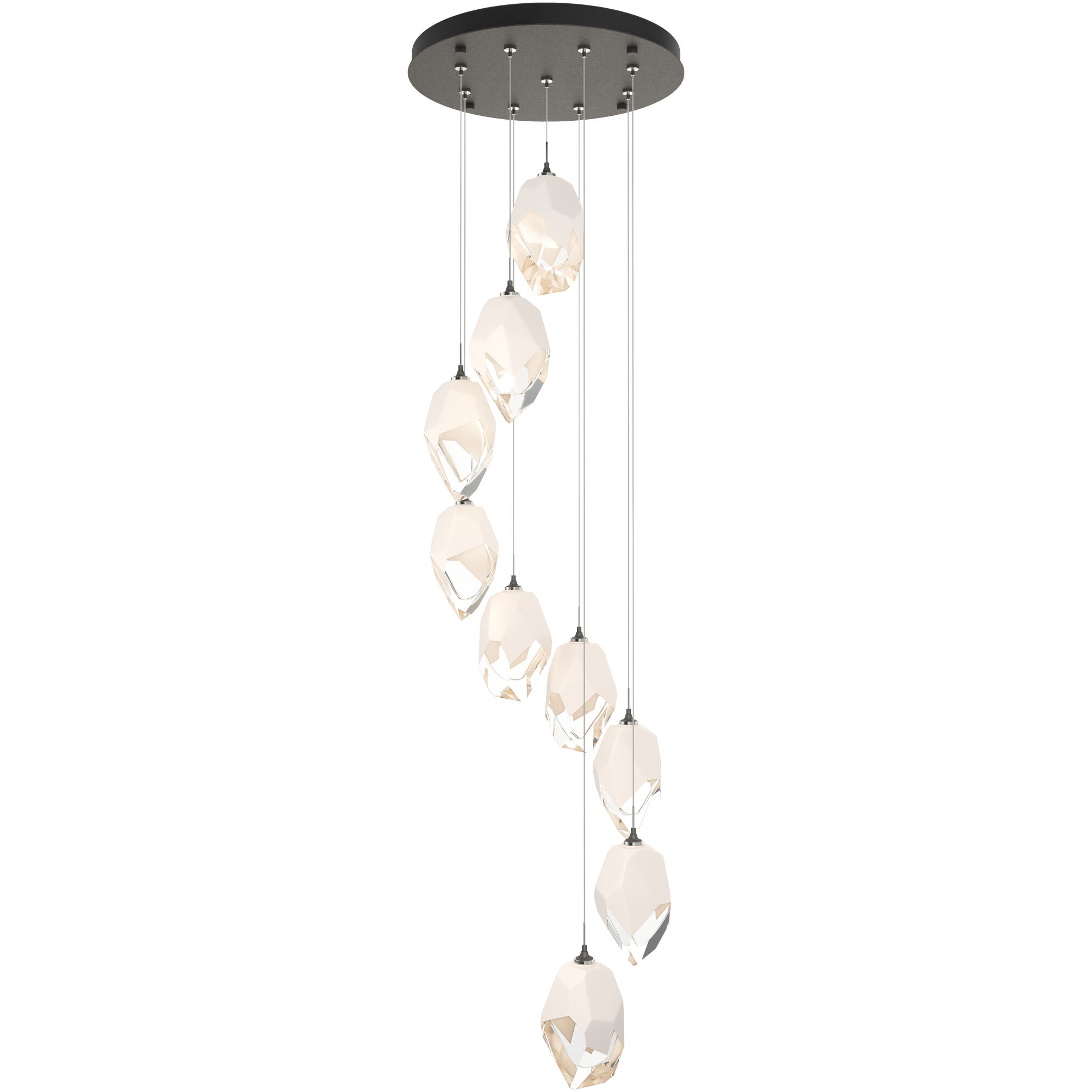 Chrysalis 9 Light 20.5 inch Natural Iron Pendant Ceiling Light in White Crystal, Large