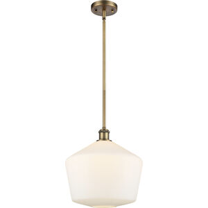 Ballston Cindyrella 1 Light 12 inch Brushed Brass Mini Pendant Ceiling Light in Incandescent, Matte White Glass